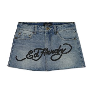 Ed Hardy Brave Eagle Mini Denim Skirt Naisten Housut Vaaleanpesu | 8935126-RC