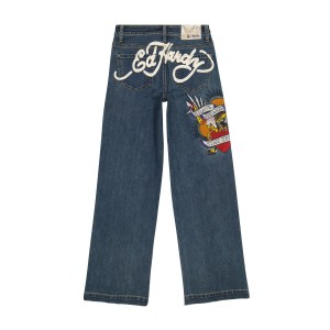 Ed Hardy Brave Eagle Wide Leg Jean Naisten Housut Med Vintage | 8196702-SQ