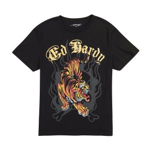 Ed Hardy Crawling Tiger Tee Miesten T Paidat Mustat | 1268509-GJ