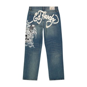 Ed Hardy DG Skull Loose Fit Jean Naisten Denim Medium Tint | 9763841-QV