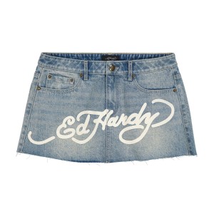 Ed Hardy Dragon Denim Mini Skirt Naisten Housut Vaaleanpesu | 9538061-GX