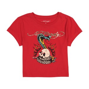 Ed Hardy Flame Cobra Baby Tee Naisten Baby Tees Punainen | 1573402-ER