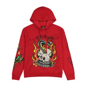 Ed Hardy Flame Cobra Hoodie Miesten Huppari Pinkki | 0763541-PR