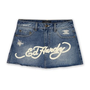 Ed Hardy Multi Tattoo Denim Mini Skirt Naisten Housut Pesu | 4927138-KH