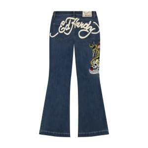 Ed Hardy NYC Eagle Slim Flare Jean Naisten Housut Med Vintage | 8619407-IE