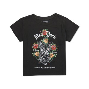 Ed Hardy NY Eagle Baby Tee Naisten Baby Tees Mustat | 3254098-NE