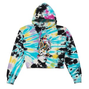 Ed Hardy Nyc Skull Cropped Fleece Hoodie Naisten Huppari Monivärinen | 8705142-MH