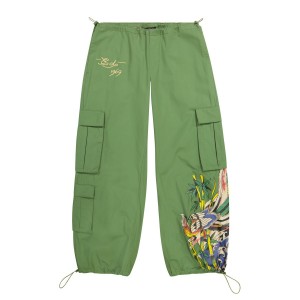 Ed Hardy Peacock Poplin Cargo Pants Naisten Housut Vihreä | 0391246-JD