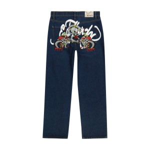 Ed Hardy Skull Snakes Loose Fit Jean Naisten Denim Indigo | 8196027-HO