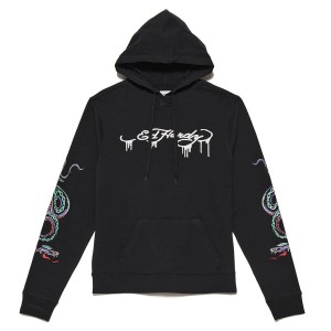 Ed Hardy Snake Hoodie Miesten Huppari Mustat | 7649312-NO