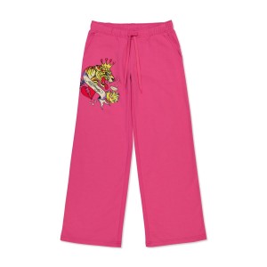 Ed Hardy Tiger Crown Fleece Sweatpants Naisten Housut Pinkki | 8047265-YF