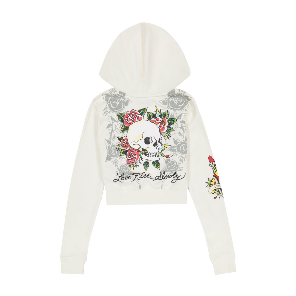 Ed Hardy 3 Hearts Cropped Hoodie Naisten Huppari Harmaat | 4809752-QO