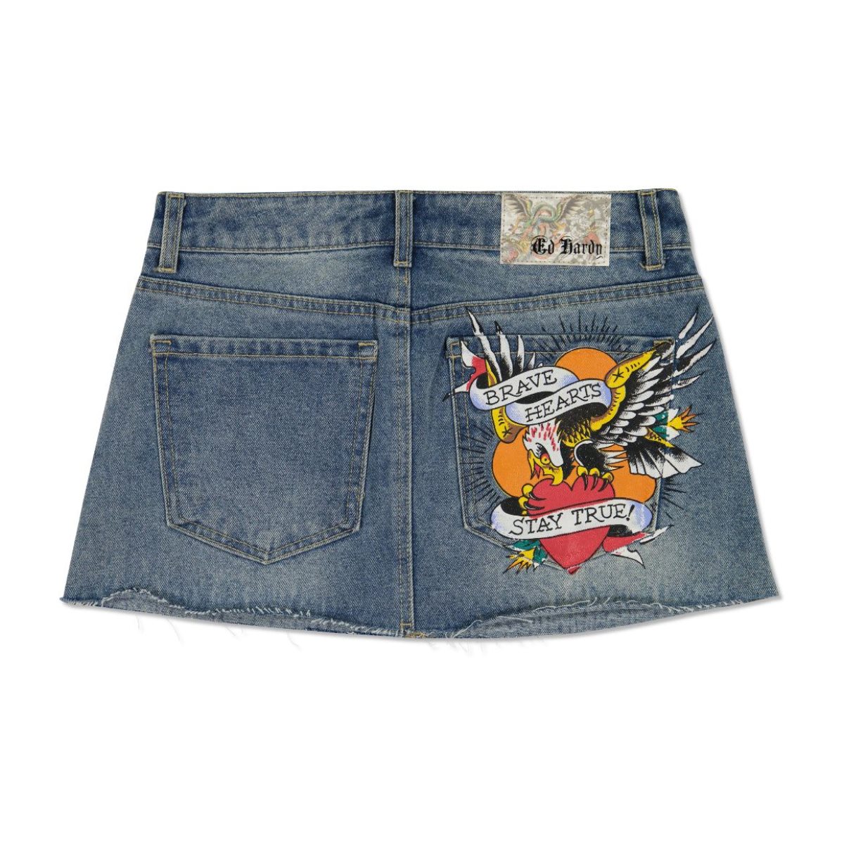 Ed Hardy Brave Eagle Mini Denim Skirt Naisten Housut Vaaleanpesu | 8935126-RC