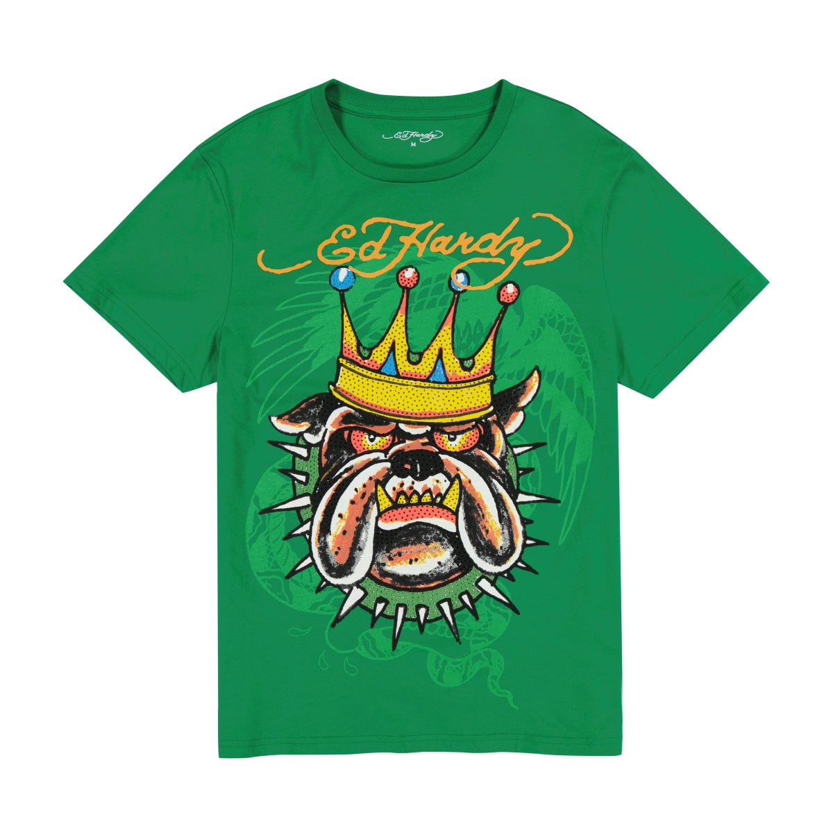 Ed Hardy Bulldog Tee Miesten T Paidat Vihreä | 0842539-DR