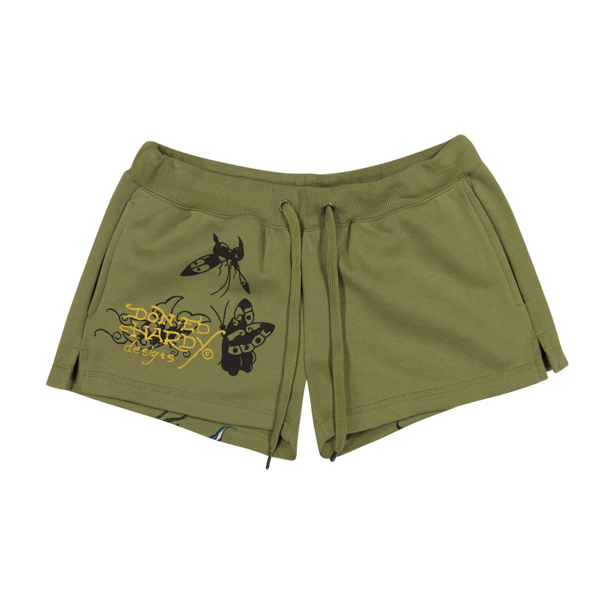 Ed Hardy Butterflies Fleece Short Naisten Housut Oliivinvihreä | 0324896-LJ