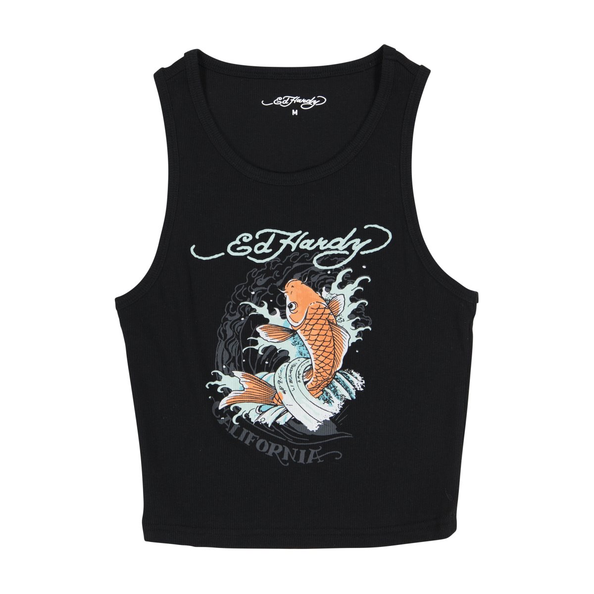 Ed Hardy Cali Koi Rib Tank Top Naisten Hihaton Paita Mustat | 9657824-PK