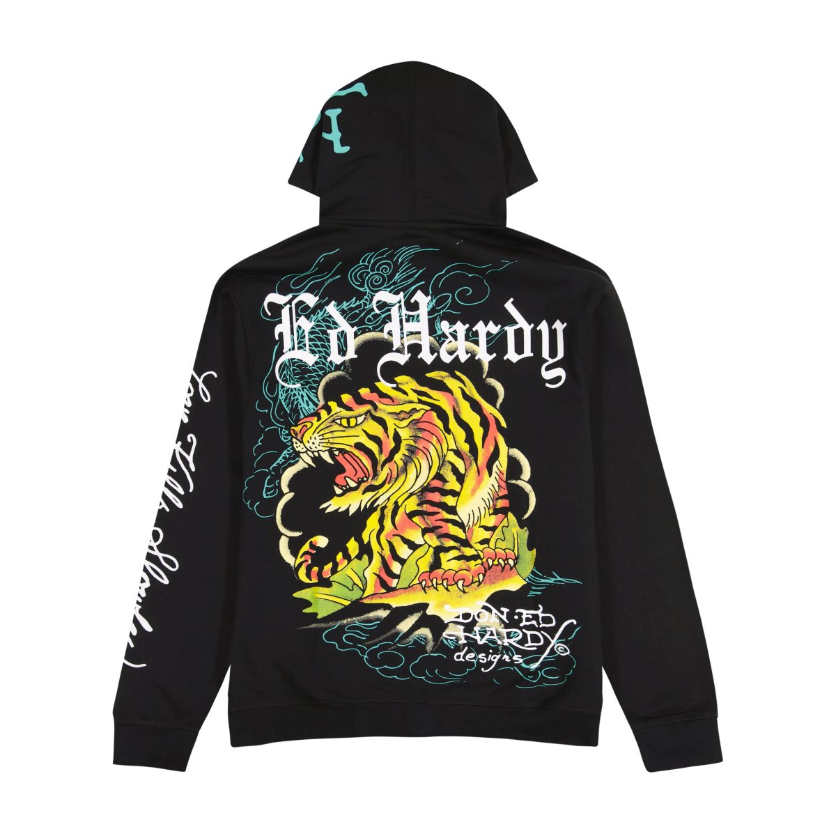 Ed Hardy Crawling Tigers Hoodie Miesten Huppari Mustat | 2706543-RN