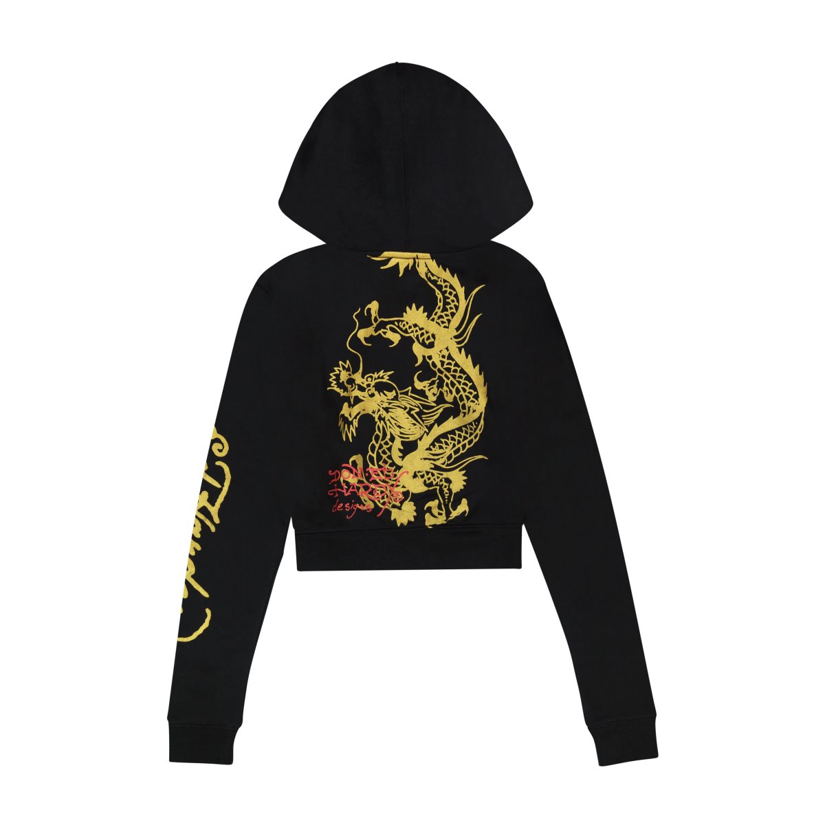 Ed Hardy Cropped Dragon Hoodie Naisten Housut Mustat | 8935176-BM