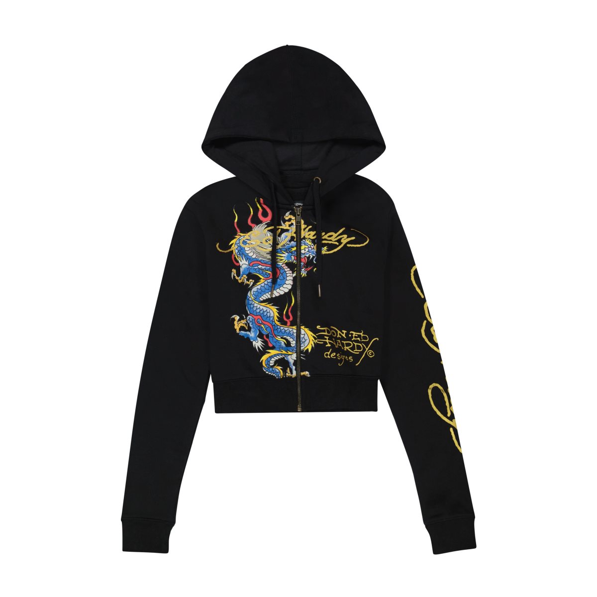 Ed Hardy Cropped Dragon Hoodie Naisten Housut Mustat | 8935176-BM