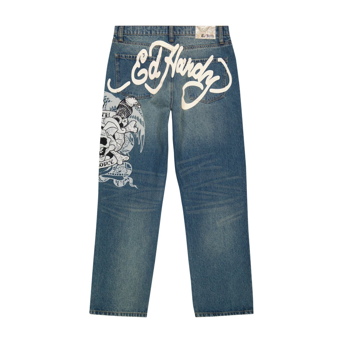 Ed Hardy DG Skull Loose Fit Jean Miesten Denim Medium Tint | 6287019-JW