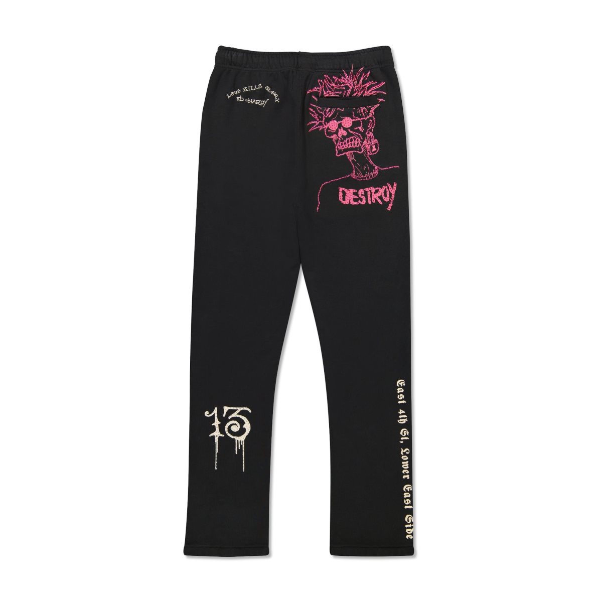 Ed Hardy Destroy Skele Sweatpant Miesten Housut Mustat | 9726403-RC