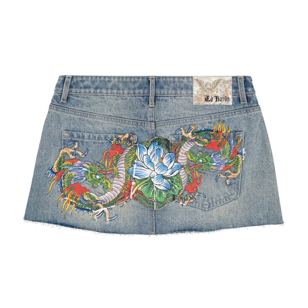 Ed Hardy Dragon Denim Mini Skirt Naisten Housut Vaaleanpesu | 9538061-GX