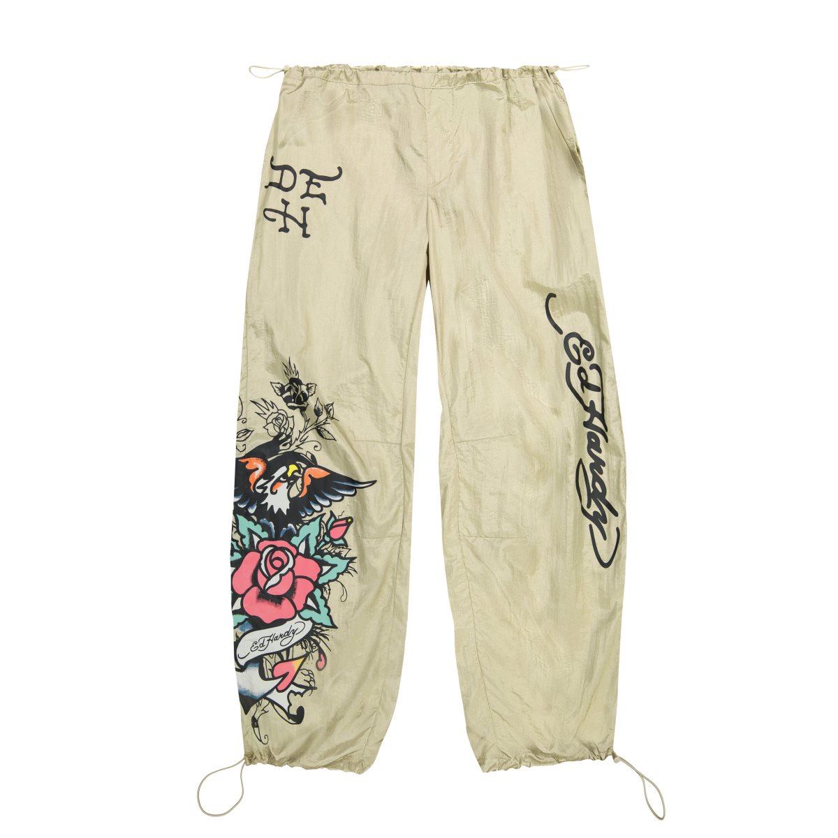 Ed Hardy Eagle Anchor Nylon Parachute Pants Naisten Housut Kultaiset | 6921075-UX