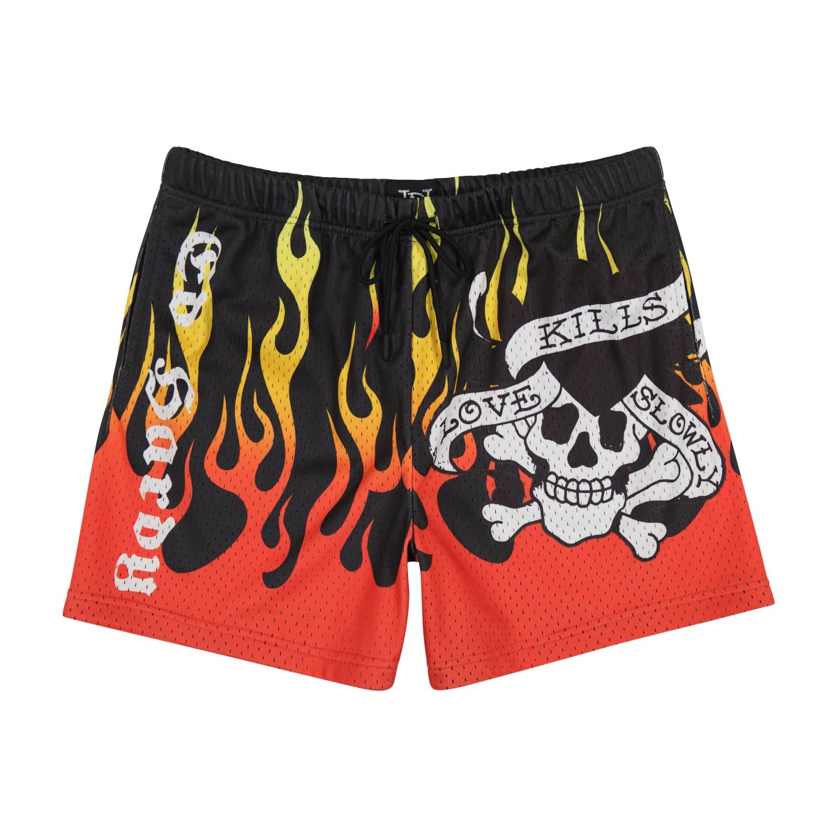 Ed Hardy Fire LKS Skull Mens Short Miesten Housut Mustat | 1485026-LB