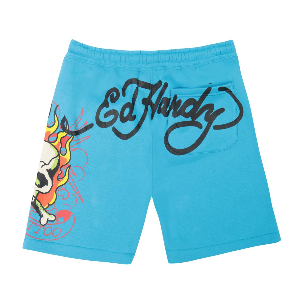 Ed Hardy Flame Skull Fleece Shorts Miesten Housut Jewel | 1237940-JE