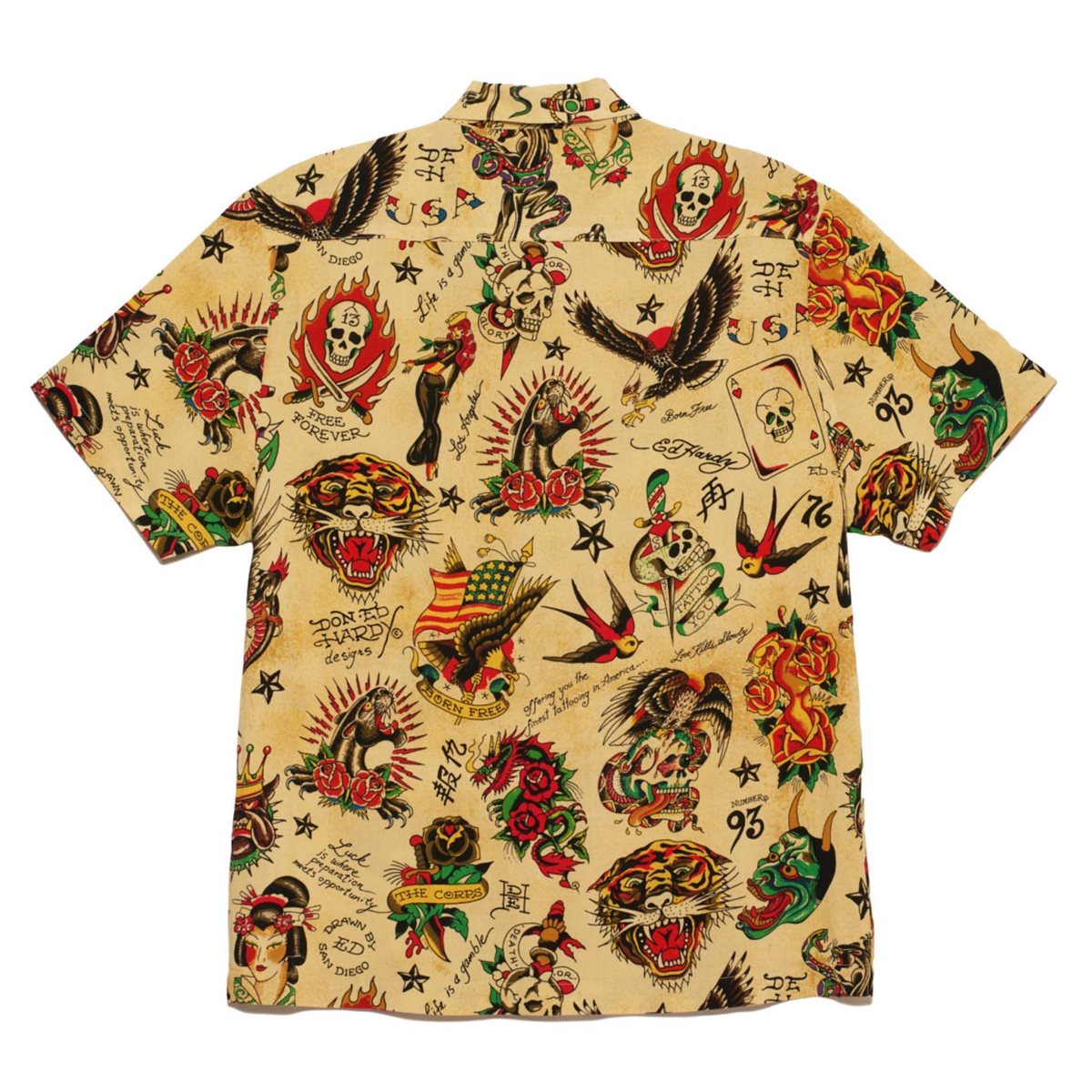 Ed Hardy Flashboard Camp Shirt Miesten Paidat Flashboard Print | 5809713-KM