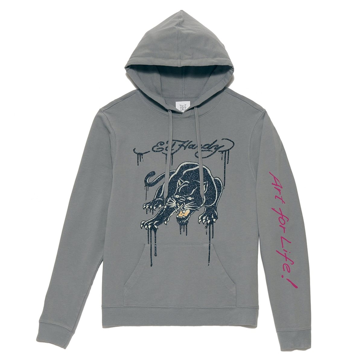 Ed Hardy Glitter Crouching Panther Hoodie Miesten Huppari Harmaat | 3486257-WI