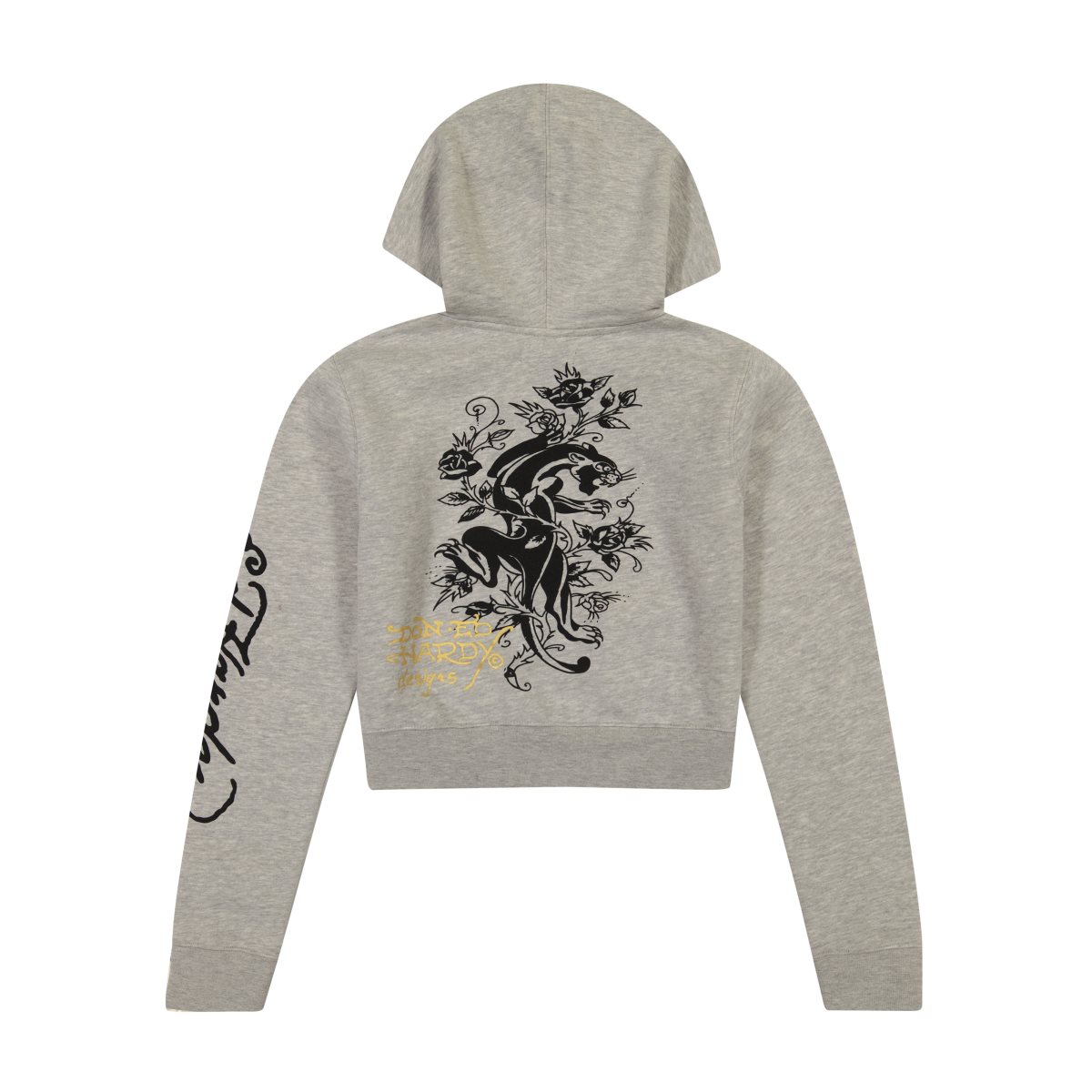 Ed Hardy Heart Roses Cropped Hoodie Naisten Huppari Harmaat | 9362450-IX