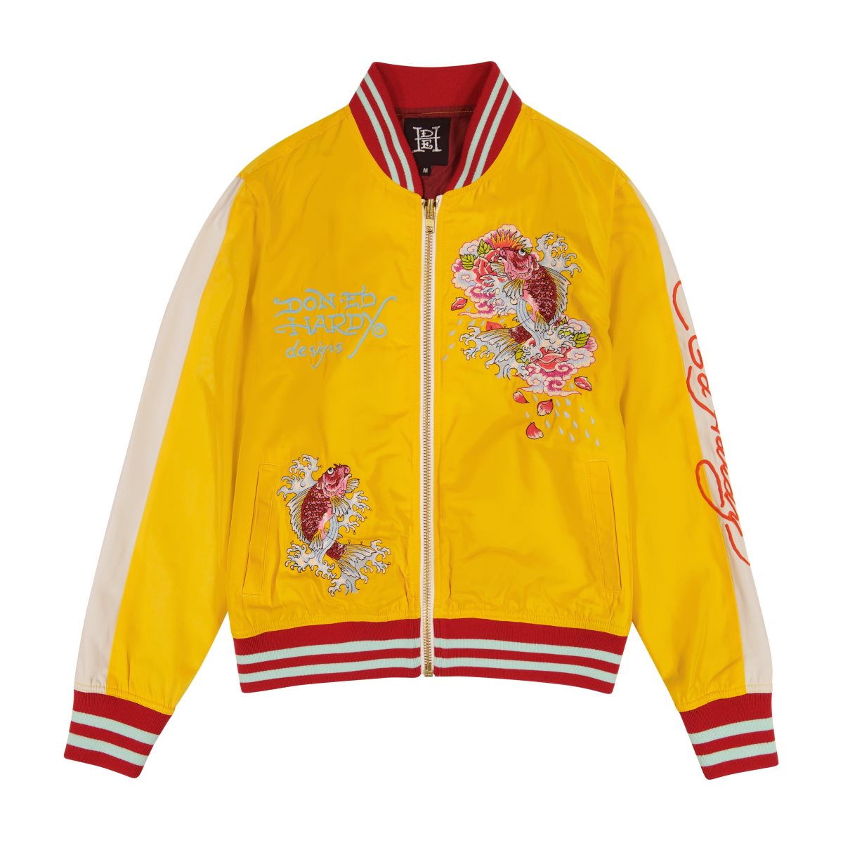 Ed Hardy Koi Cranes Souvenir Jacket Naisten Päällysvaatteet Kultaiset Valkoinen | 6394507-ZJ