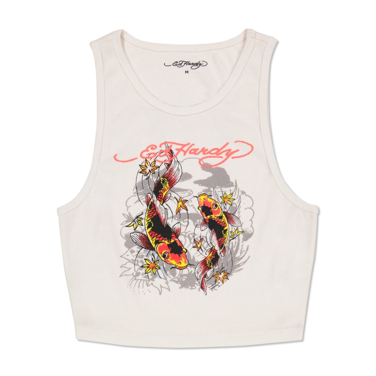 Ed Hardy Koi Fish Rib Knit Tank Naisten Hihaton Paita Valkoinen | 5347612-UZ