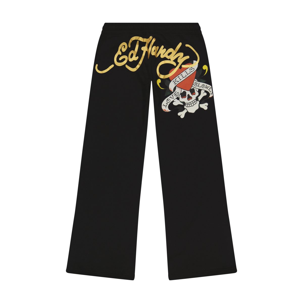 Ed Hardy LKS Skull Black Flared Sweatpant Naisten Housut Mustat | 8561093-CL