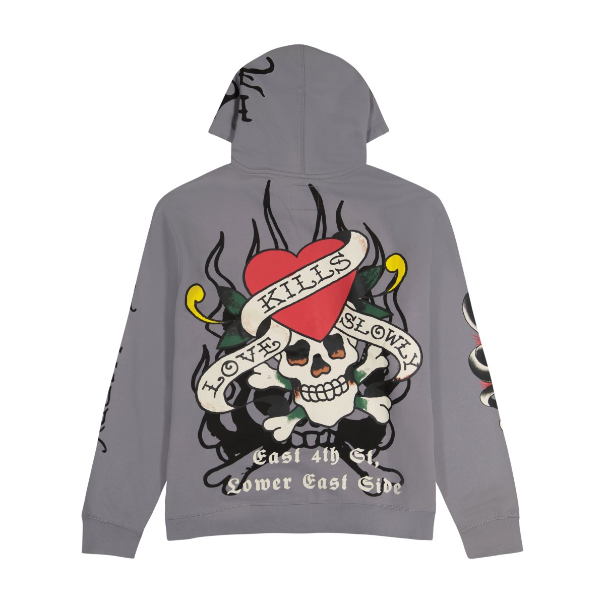 Ed Hardy LKS Skull Hoodie Miesten Huppari Vaaleanharmaat | 6798104-JO