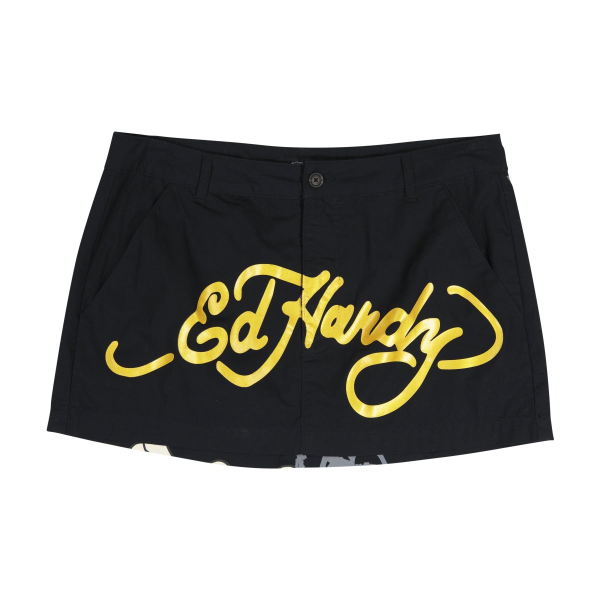 Ed Hardy LKS Skull Poplin Mini Skirt Naisten Housut Mustat | 4289731-QK