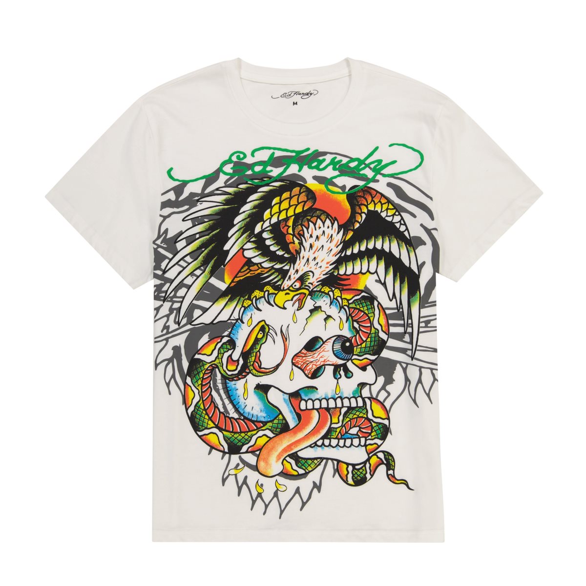 Ed Hardy Layered Tiger Battle Skull Tee Miesten T Paidat Cloud Dancer | 5987312-SK