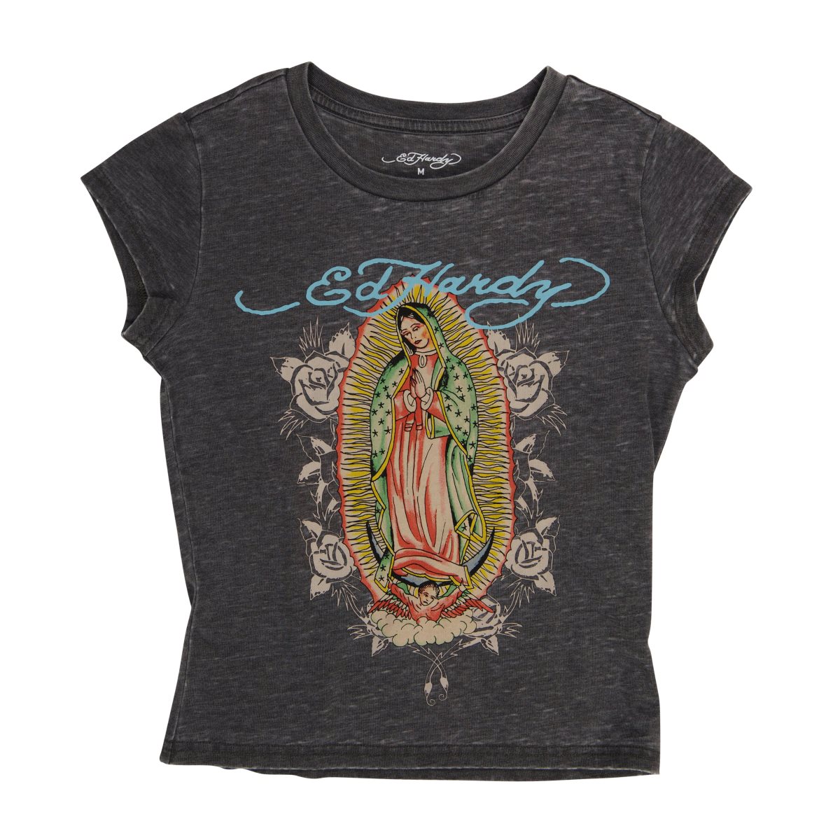 Ed Hardy Mary Burnout Cap Sleeve Tee Naisten Baby Tees Harmaat | 5907142-DL