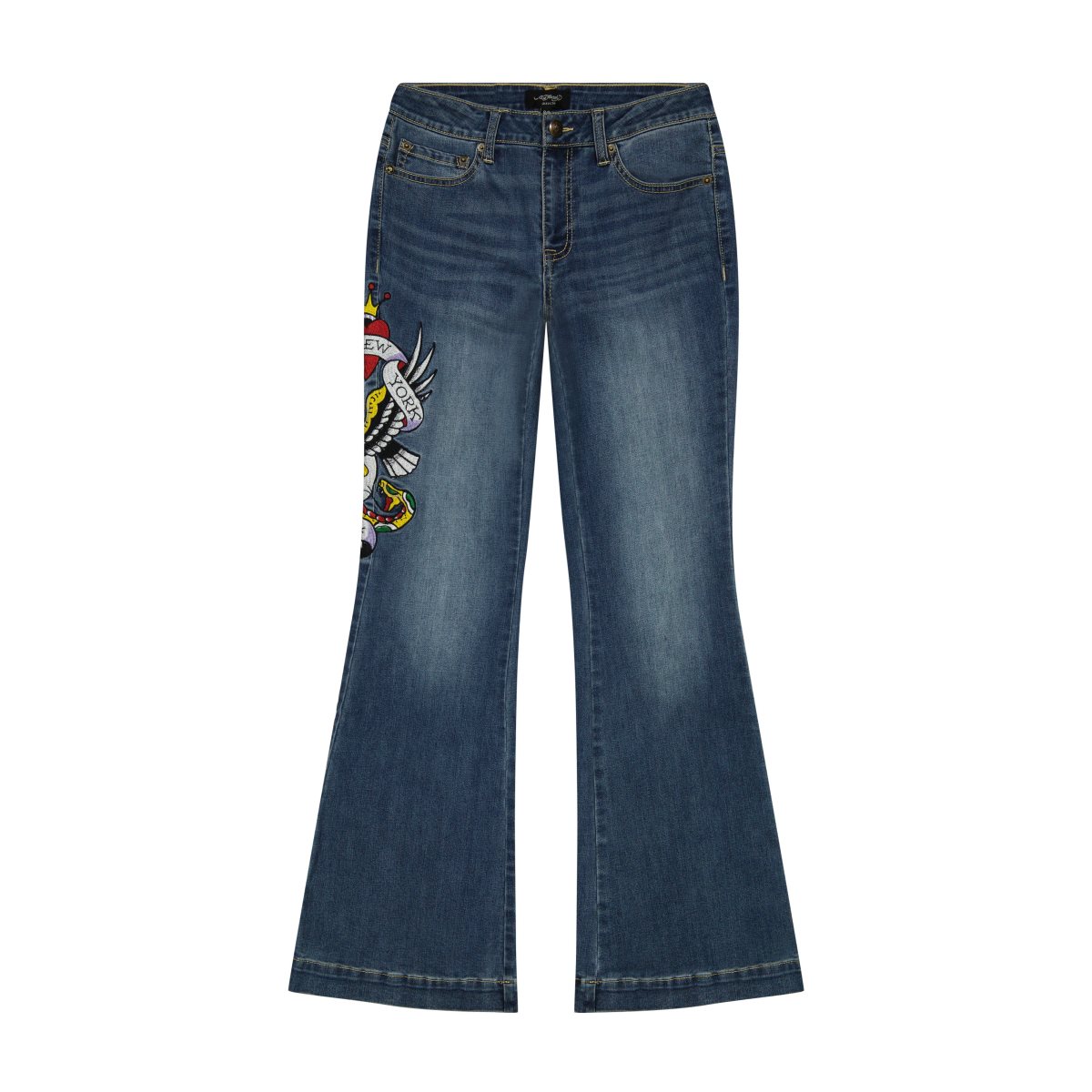 Ed Hardy NYC Eagle Slim Flare Jean Naisten Housut Med Vintage | 8619407-IE