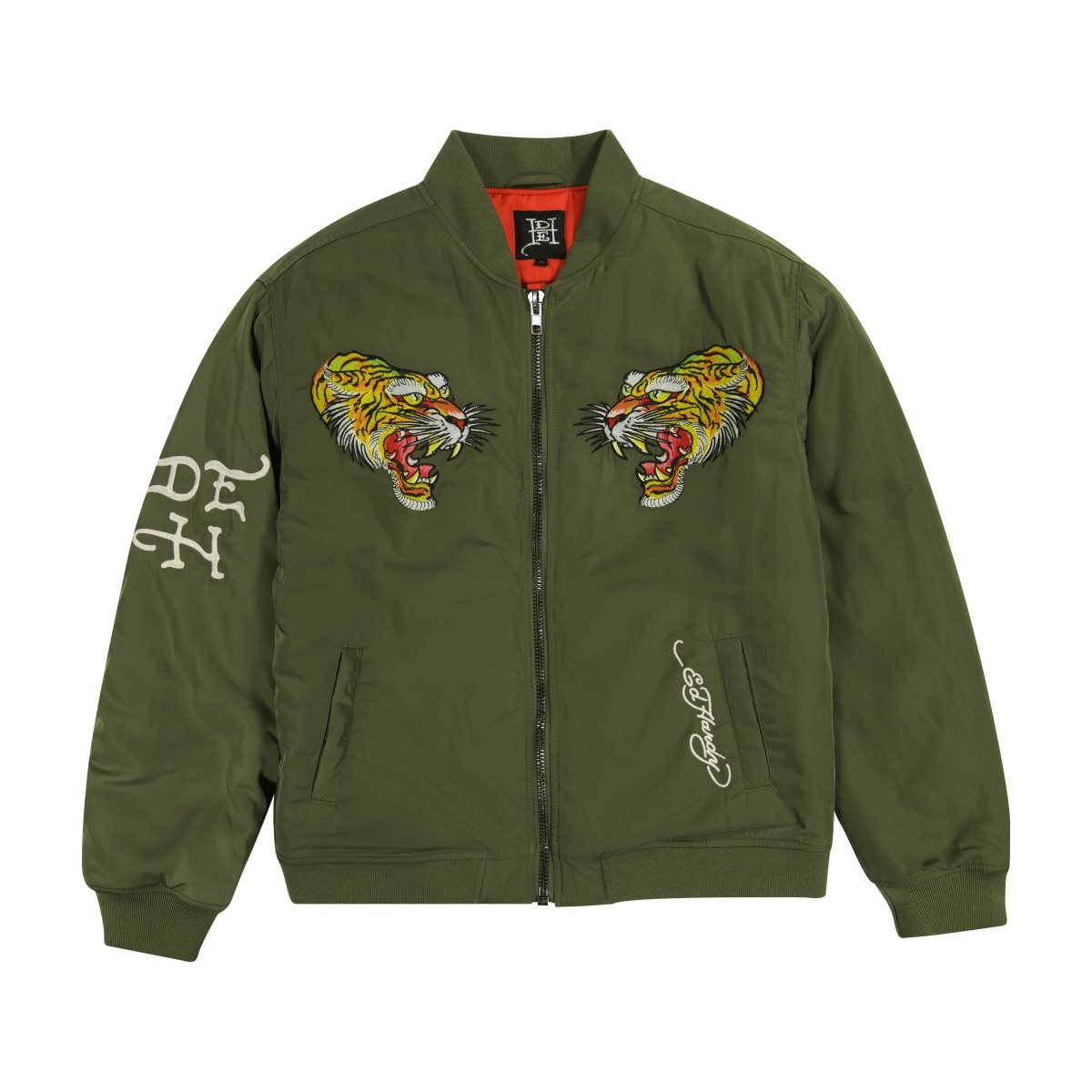 Ed Hardy NYC Skull Bomber Jacket Miesten Päällysvaatteet Oliivinvihreä | 0816234-BD