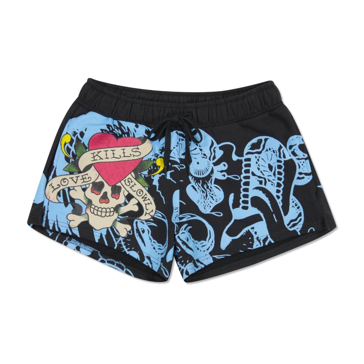 Ed Hardy NYC Skull Fleece Sweatshort Naisten Housut Mustat | 9587361-RG