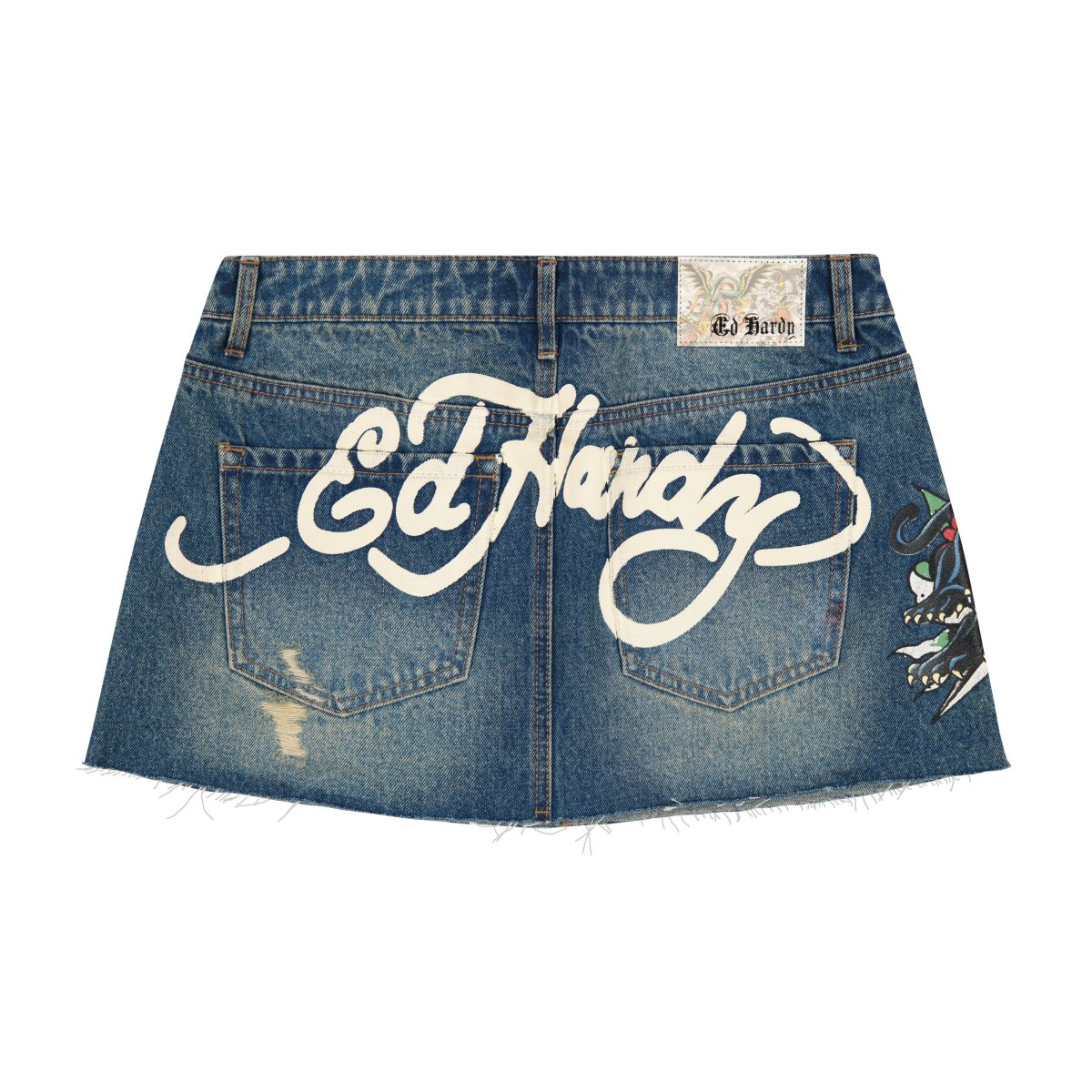 Ed Hardy Panther Dagger Denim Mini Skirt Naisten Housut Pesu | 3905871-VA