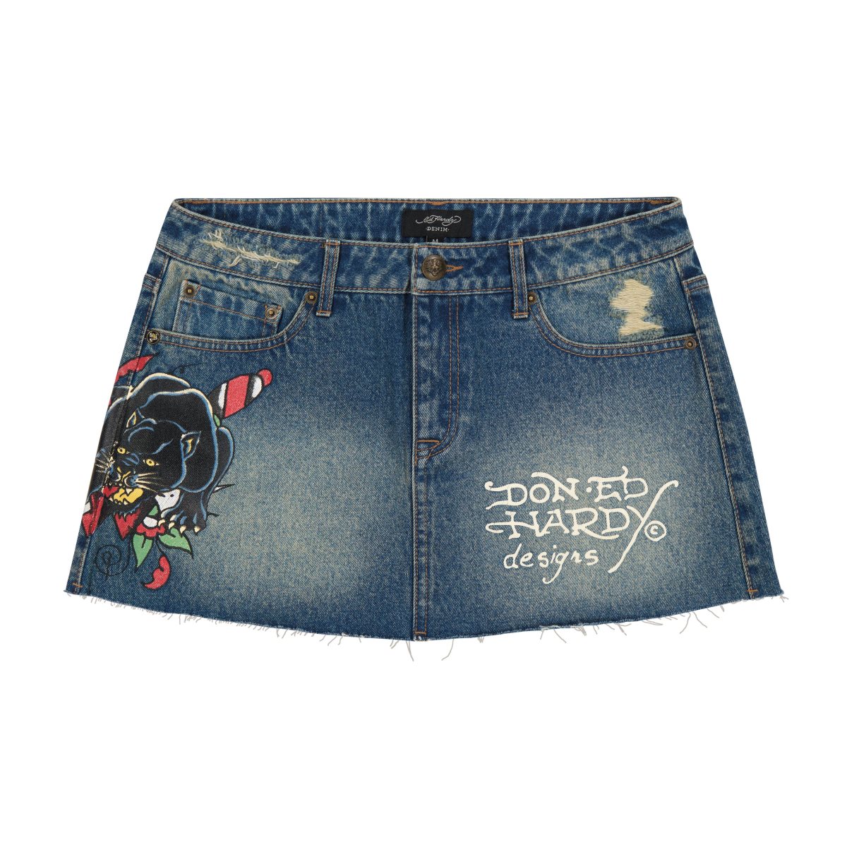 Ed Hardy Panther Dagger Denim Mini Skirt Naisten Housut Pesu | 3905871-VA