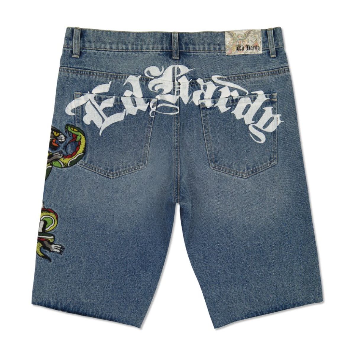 Ed Hardy Panther Snake Denim Skater Short Miesten Denim Med Vintage | 1420385-FT