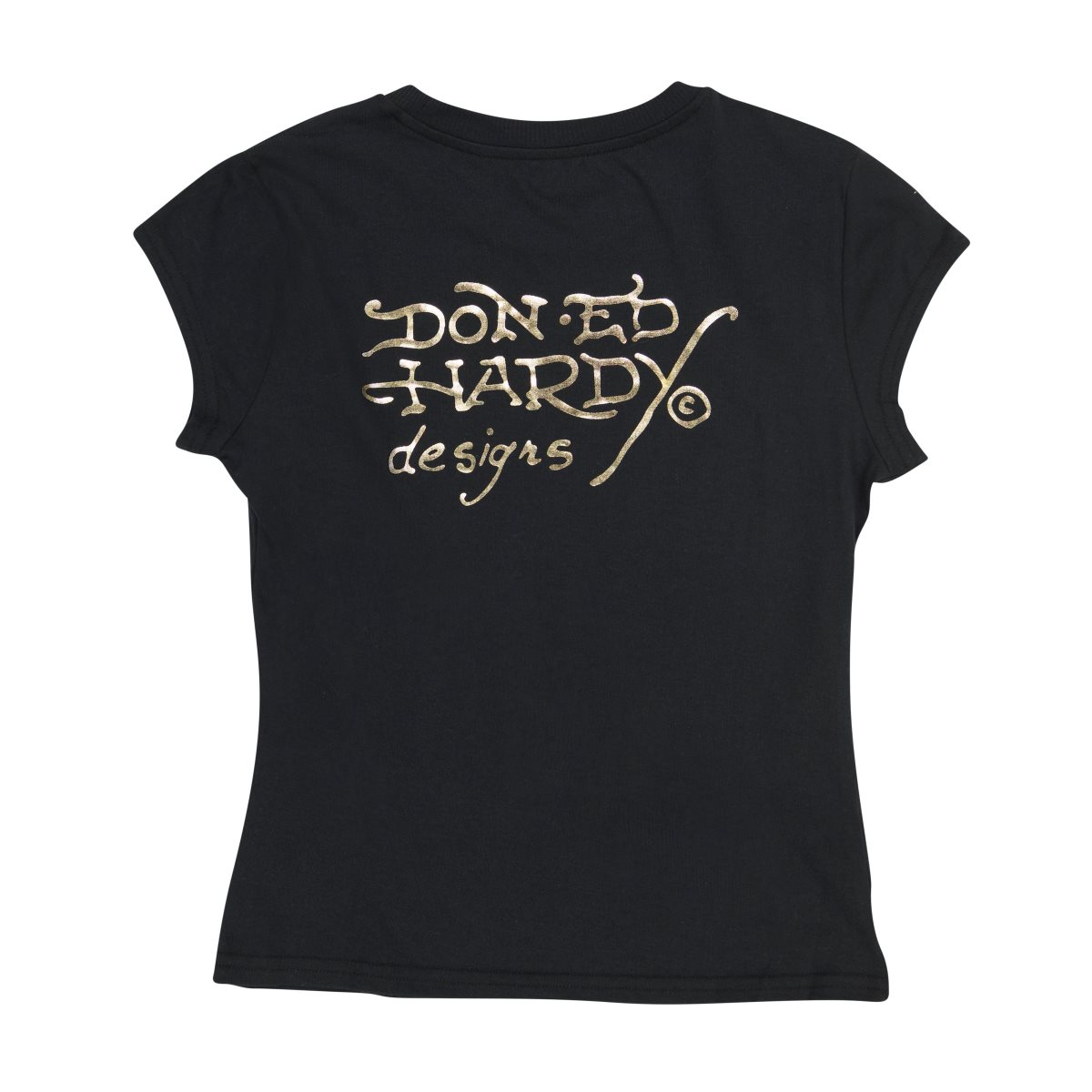 Ed Hardy Peacock Cap Sleeve Tee Naisten Baby Tees Mustat | 4137952-UZ