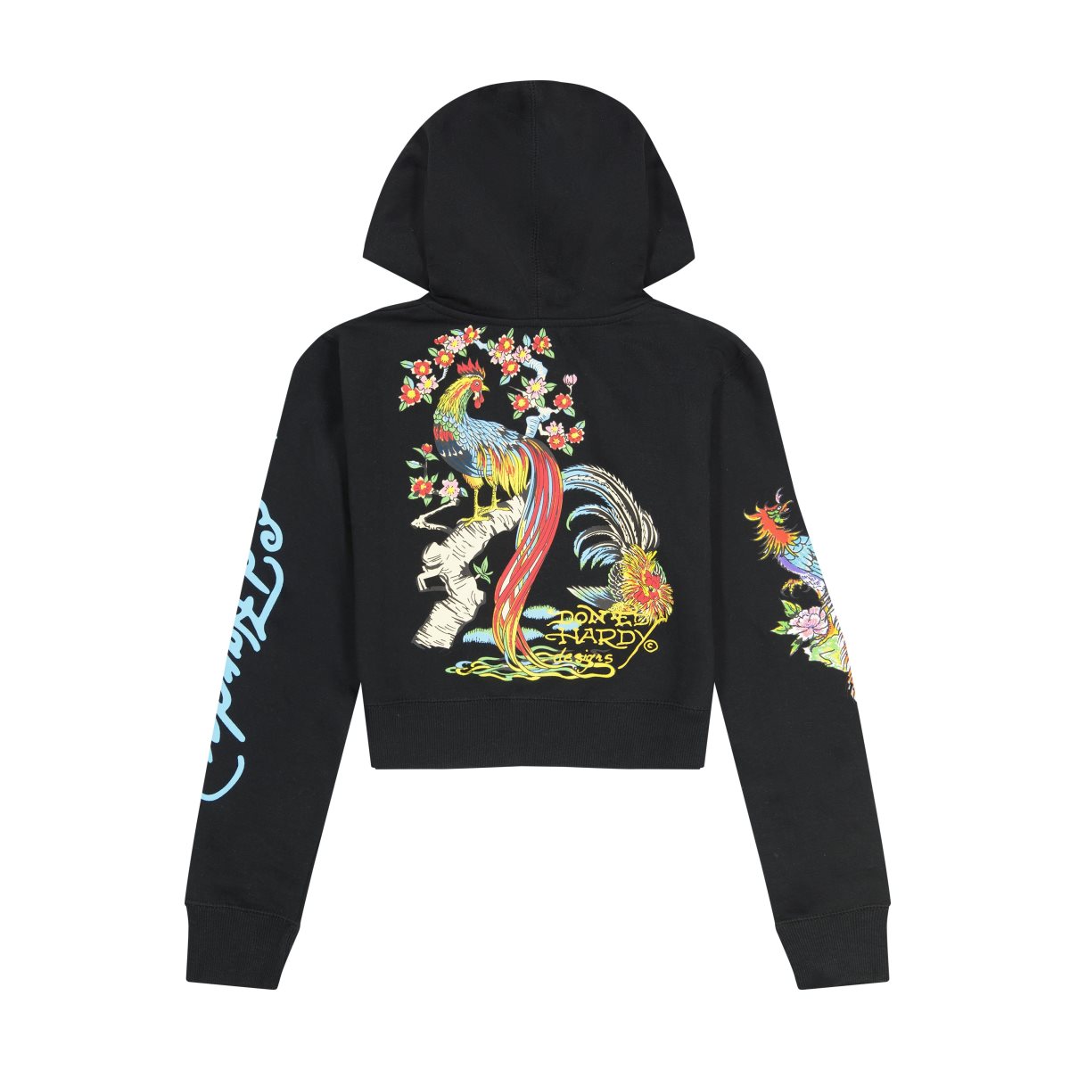 Ed Hardy Phoenix Cropped Hoodie Naisten Huppari Mustat | 8325740-XP