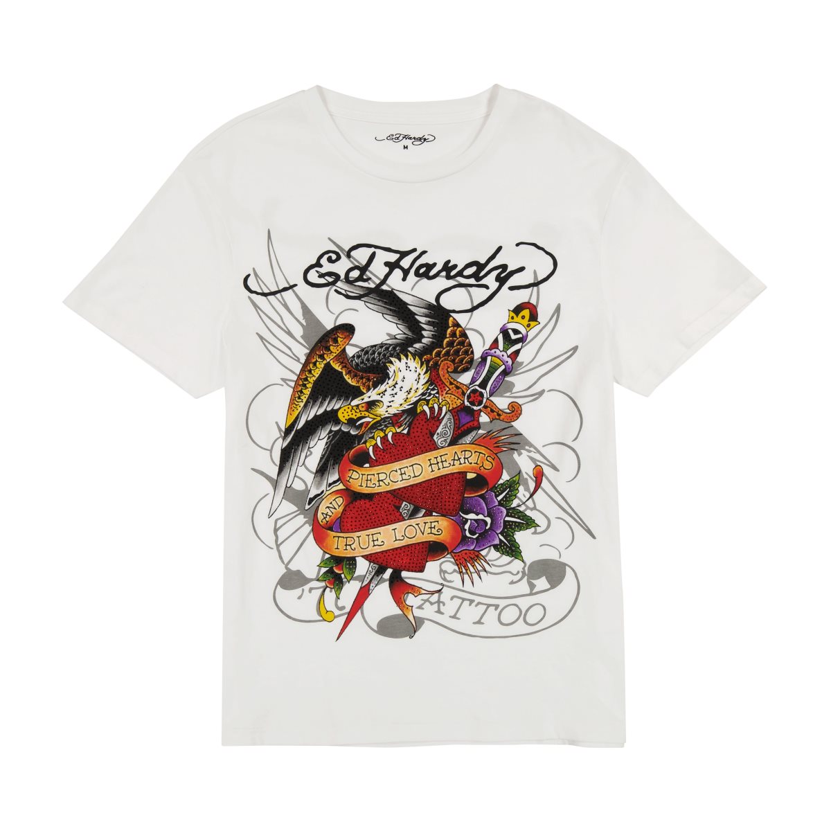 Ed Hardy Pierced Eagle Tee Miesten T Paidat Valkoinen | 3409576-PO