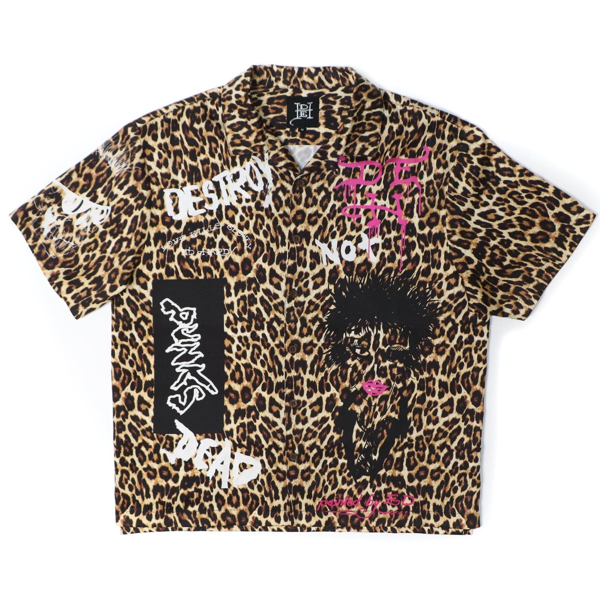 Ed Hardy Punk Leopard Boxy Camp Shirt Miesten Paidat Leopardi | 1203684-HE