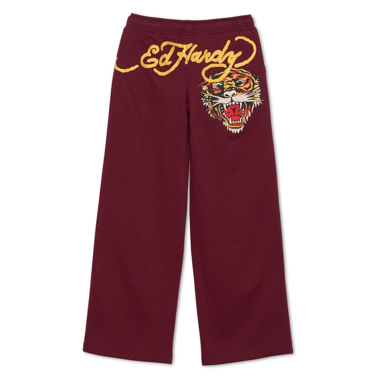 Ed Hardy Retro Tiger Flare Sweatpants Naisten Housut Sangria | 6409527-OL